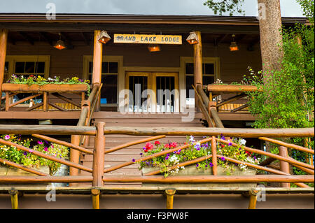 Historischen Grand Lake Lodge; in der Nähe von Rocky Mountain Nationalpark; Colorado; USA Stockfoto