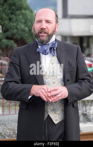 Große Urenkel Charles Dickens, Gerald, Re-inszeniert an einem viktorianischen Wochenende, porthmadoc Stockfoto