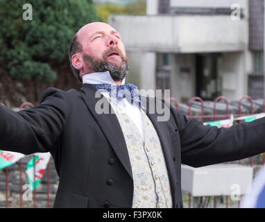 Große Urenkel Charles Dickens, Gerald, Re-inszeniert an einem viktorianischen Wochenende, porthmadoc Stockfoto