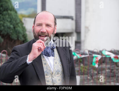 Große Urenkel Charles Dickens, Gerald, Re-inszeniert an einem viktorianischen Wochenende, porthmadoc Stockfoto