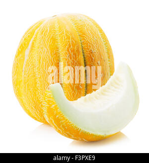 reife Melone auf dem weißen Hintergrund. Stockfoto