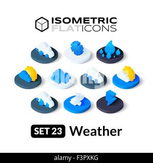 Isometrische flache Symbole einstellen 23 Stock Vektor