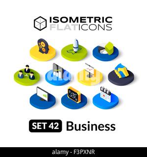 Isometrische flache Icons set 42 Stock Vektor