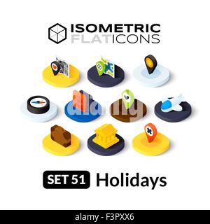 Isometrische flache Icons set 51 Stock Vektor