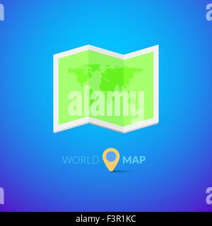 Welt Karte Logo mit Zeiger Stock Vektor