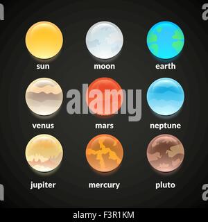 Planeten des Sonnensystems Stock Vektor