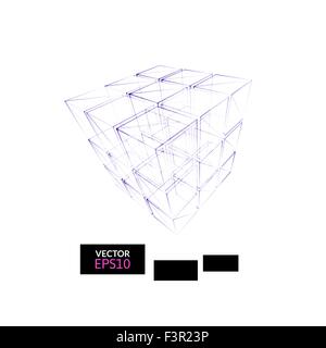 Würfelsymbol Geometrie Bau Stock Vektor
