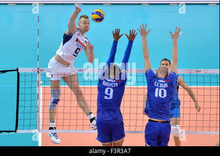 Turin, Italien. 11. Oktober 2015. 2015 Herren Europäischen Volleyball-Meisterschaft - Pool B: Frankreich gegen Italien am Palavela, Turin (Italien), Stockfoto