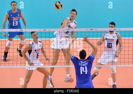 Turin, Italien. 11. Oktober 2015. 2015 Herren Europäischen Volleyball-Meisterschaft - Pool B: Frankreich gegen Italien am Palavela, Turin (Italien), Stockfoto