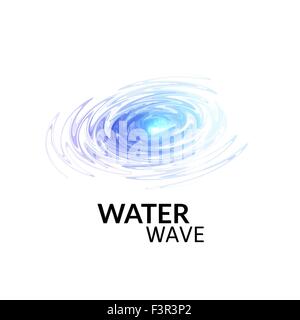 Radiale Sonar Wasser Wellen, blau lila Strahl Stock Vektor