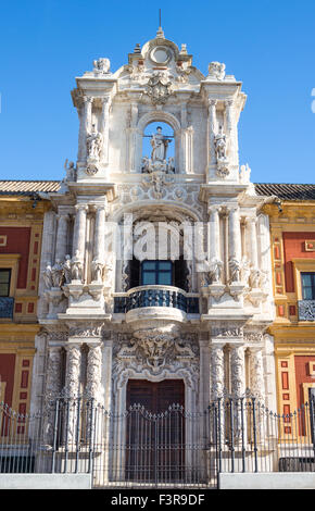 Spanien, Andalusien, Sevilla, verzierten Haupteingang des Palazzo San Telmo Stockfoto