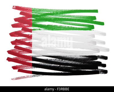 Abbildung der Flagge gemacht mit Stift - Vereinigte Arabische Emirate Stockfoto