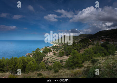 Die Küste bei Banyalbufar in Mallorcas Westküste Stockfoto