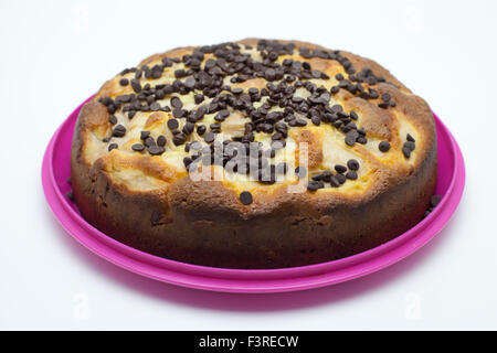 hausgemachte Kuchen mit Birnen und Schokolade Stockfoto