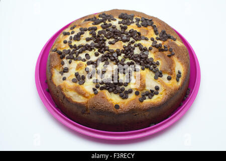 hausgemachte Kuchen mit Birnen und Schokolade Stockfoto