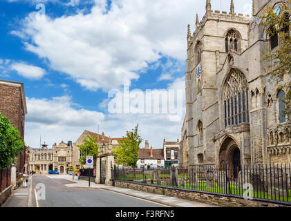 King's Lynn Münster St. Margaret-Platz mit Blick auf Samstag Marktplatz, King's Lynn, Norfolk, England, UK Stockfoto