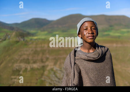 Basotho Hirte, Lesotho, Afrika Stockfoto