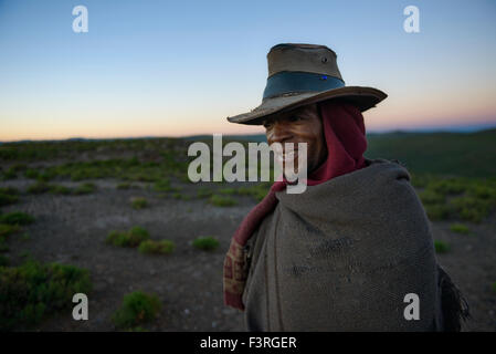 Basotho Hirte, Lesotho, Afrika Stockfoto