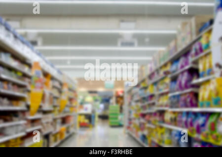 Leere Supermarkt Gang, Bewegungsunschärfe Stockfoto