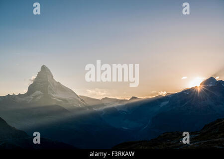 Das Matterhorn bei Sonnenuntergang Stockfoto