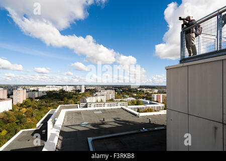 Skywalk Marzahner Promenade, Berlin, Deutschland Stockfoto