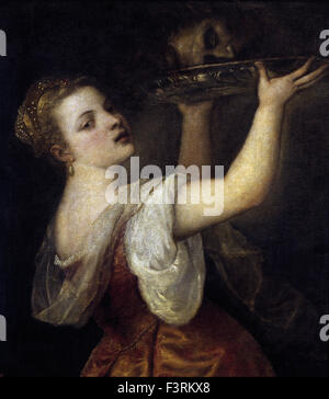 Tiziano Vecellio - Tizian - Salome mit dem Kopf von Johannes dem Täufer Stockfoto