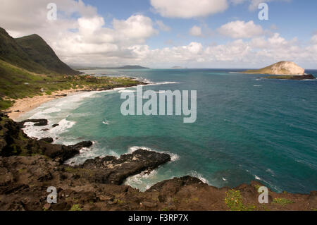 Makapu Strand am östlichen Ende der Insel. Ansichten mit Manana Island. O' ahu. Hawaii. Beautiful Makapuu Beach und Strand par Stockfoto