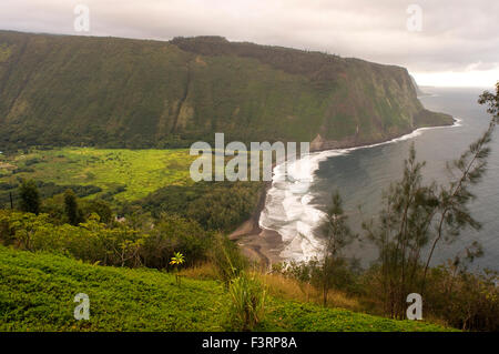 Waipi'o Panorama Blick auf das Tal. Big Island. Hawaii. Waipiʻo Valley ist ein Tal befindet sich im Stadtteil Hamakua des Big Island Stockfoto
