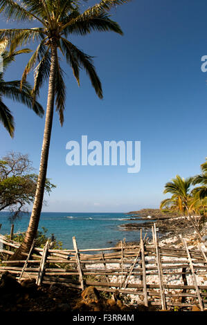 Lapakahi State Historical Park, wo hawaiische Fischer lebten Jahrhunderte lang, bis der Ort ohne Wasser übrig blieb. Big Island. Stockfoto