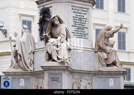 Die Basis der Säule von der Unbefleckten Empfängnis oder la Colonna della Immacolata, Rom. Stockfoto