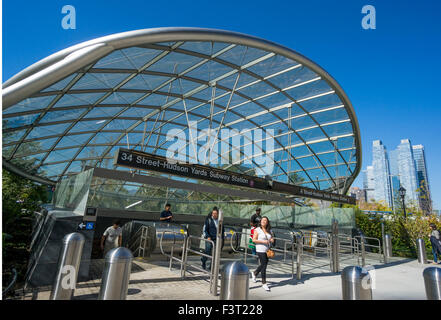 Der neue 34 St Hudson Yards Nr. 7 Zug u-Bahnstation in New York City West Side Stockfoto