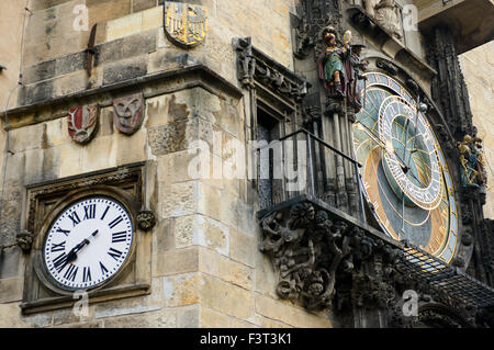 Die astronomische Uhr am Altstädter Rathaus, Altstädter Ring, Prag, Tschechische Republik Stockfoto