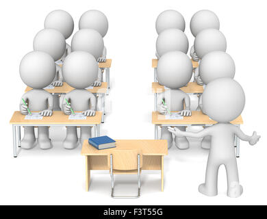 Alter X12, der Schüler und der Lehrer im Klassenzimmer. Hinten Sie Ansicht von. Stockfoto