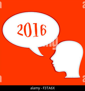 Mann Kopf Symbole von Menschen mit Sprechblasen. Kommunikationskonzept Stockfoto