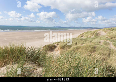 Harlech Strand von den Sanddünen, Harlech, Gwynedd, Wales, UK Stockfoto