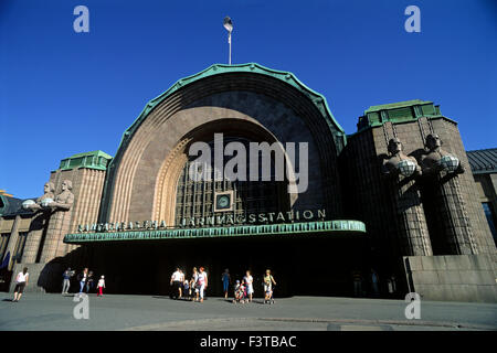 Finnland, Helsinki, Bahnhof Stockfoto