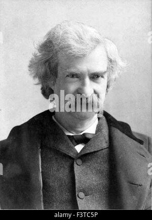 MARK TWAIN - Samuel Langhorne Clemens (1835-1910), US-amerikanischer Autor und Humorist in 1895. Foto Napoleon Sarony Stockfoto