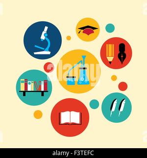 Satz von Elementen der Schule. Zurück zur Schule Stock Vektor