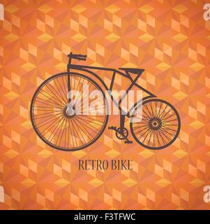Altes Fahrrad Vektor auf rotem Grund Stock Vektor