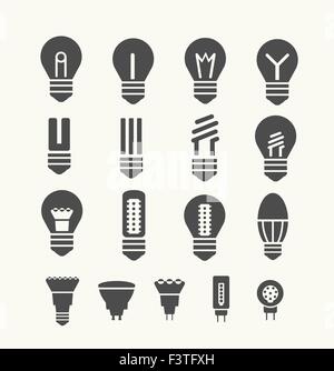 Satz von ökologischen Energiesparlampen für Kunst und design Stock Vektor