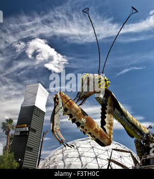 Praying Mantis-Skulptur in Downtown Las vegas Stockfoto