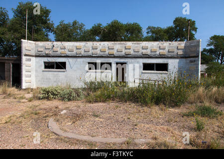 Der verlassene State Line Bar entlang der Route 66 in Glenrio, New Mexico. Stockfoto