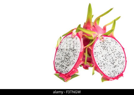 Pitaya oder Drachenfrucht auf weißen Hintergrund isoliert Stockfoto