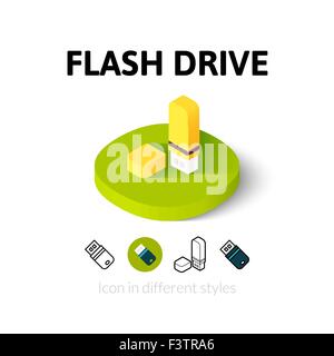 Flash-Laufwerk-Symbol in verschiedenen Stil Stock Vektor