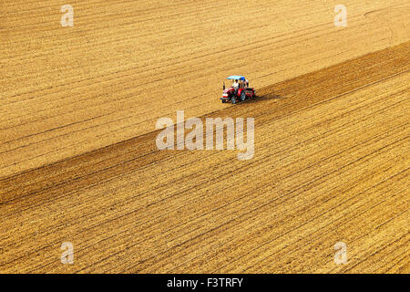 Peking, China Henan Provinz. 7. Oktober 2015. Ein Bauer arbeitet auf dem Gebiet in der Provinz Henan Huiting Stadt von Xiayi County, zentralen China, 7. Oktober 2015. © Wang Gaochao/Xinhua/Alamy Live-Nachrichten Stockfoto