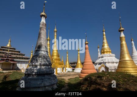 Ywama, Nyaung Shwe ist das größte Dorf auf dem Inle-See. Myanmar, Burma, Shan-Staat, Aung Mingalar Pagode, Heya Ywama Dorf Stockfoto