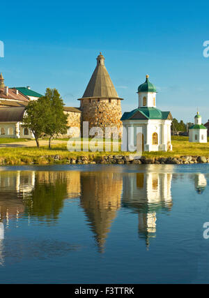 Verklärung von Jesus Christus Erlöser Solovetskiy Kloster auf Solovki Inseln (Solovetskiy-Archipel) im Weißen Meer, Russland, Stockfoto