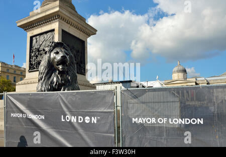 London, England, Vereinigtes Königreich. Trafalgar Square abgesperrt für ein Ereignis Stockfoto