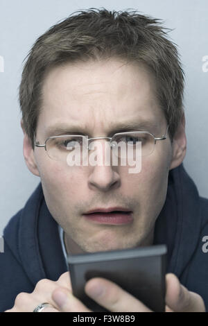 Ein Mann an der erwarteten Stockfoto