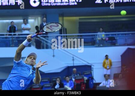 Shanghai, China. 13. Oktober 2015. KEVIN ANDERSON (RSA) in seinem Match gegen TOMMY HAAS (GER), während die Shanghai Rolex Masters 2015.  Bildnachweis: Marcio Machado/ZUMA Draht/Alamy Live-Nachrichten Stockfoto